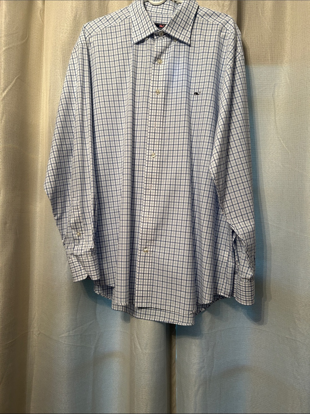Vineyard Vines Blue and White Windowpane Dress Shirt